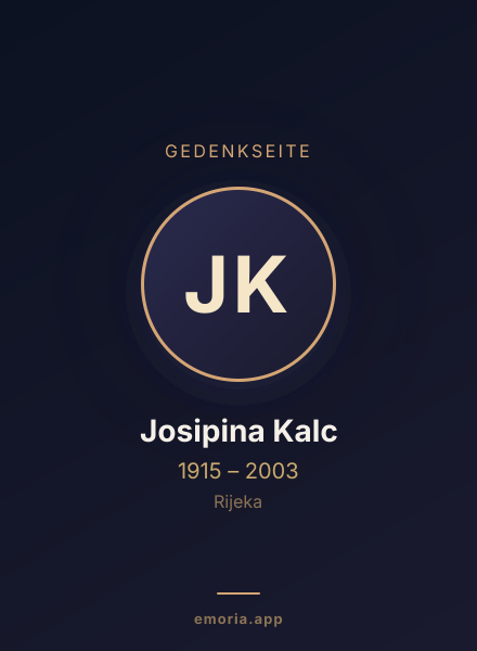 Gedenkportrait von Josipina Kalc