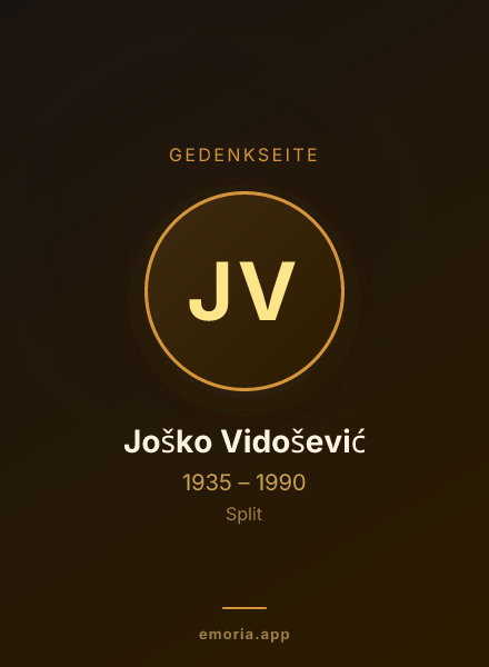 Gedenkportrait von Joško Vidošević