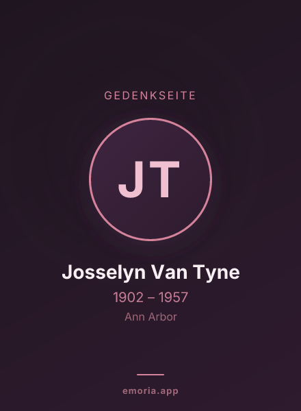 Gedenkportrait von Josselyn Van Tyne