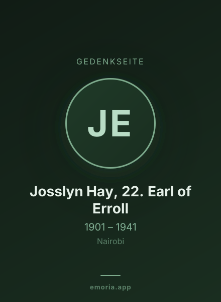 Gedenkportrait von Josslyn Hay, 22. Earl of Erroll