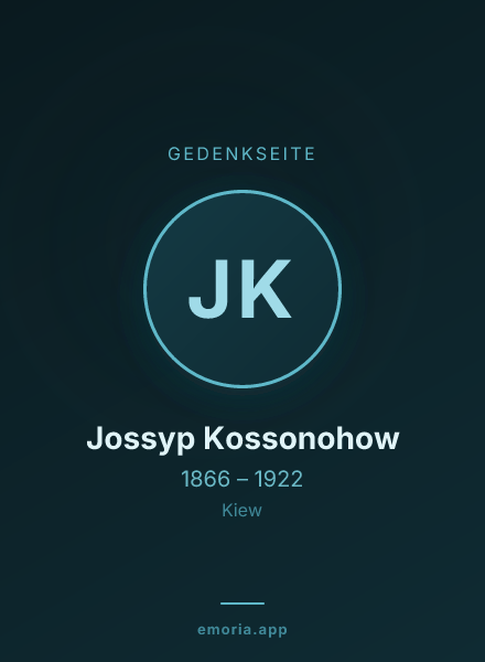 Gedenkportrait von Jossyp Kossonohow