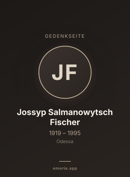 Gedenkportrait von Jossyp Salmanowytsch Fischer