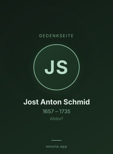 Gedenkportrait von Jost Anton Schmid