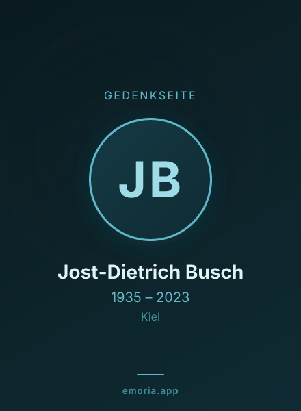 Gedenkportrait von Jost-Dietrich Busch