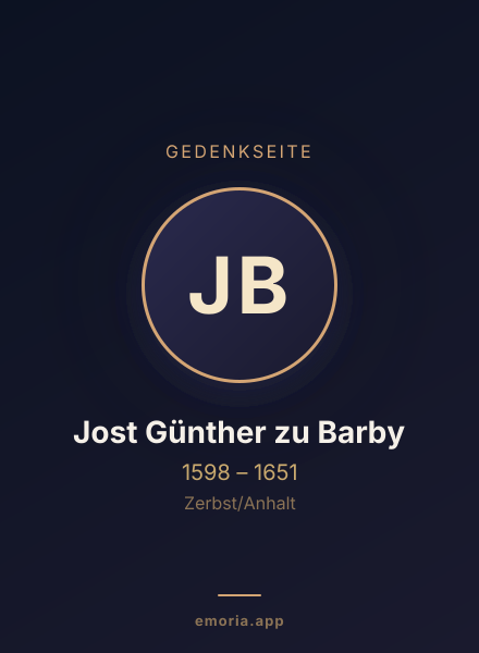 Gedenkportrait von Jost Günther zu Barby
