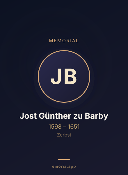 Memorial portrait of Jost Günther zu Barby