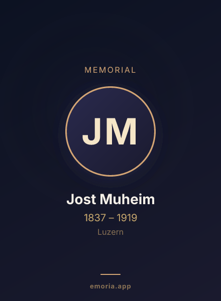 Memorial portrait of Jost Muheim