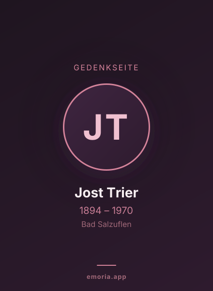 Gedenkportrait von Jost Trier