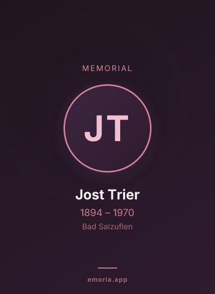 Memorial portrait of Jost Trier