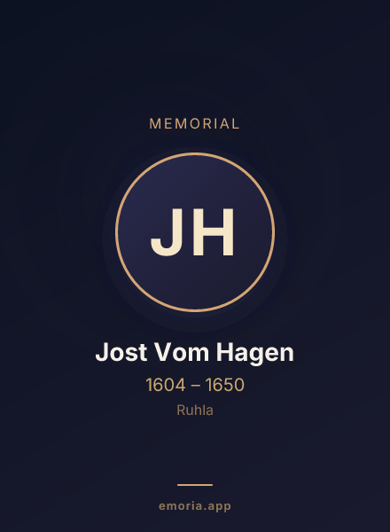 Memorial portrait of Jost Vom Hagen