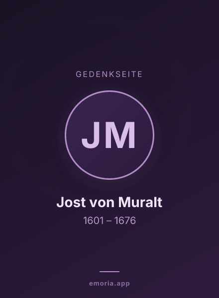 Gedenkportrait von Jost von Muralt