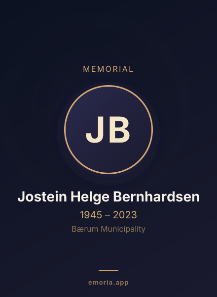 Memorial portrait of Jostein Helge Bernhardsen