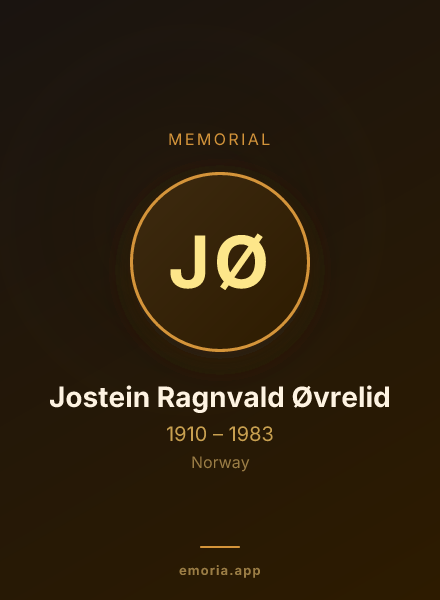 Memorial portrait of Jostein Ragnvald Øvrelid