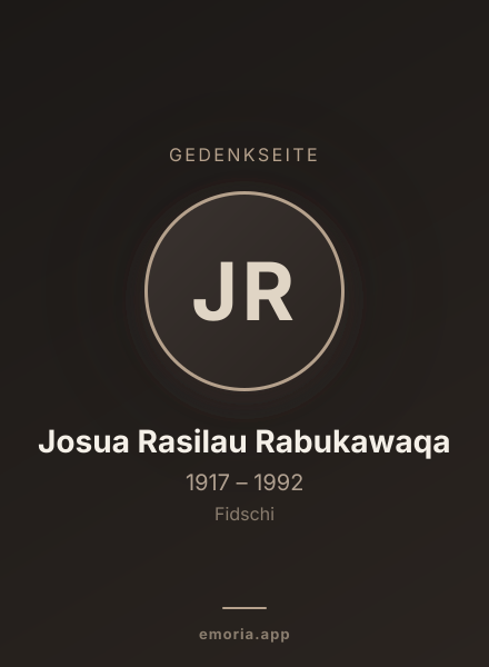 Gedenkportrait von Josua Rasilau Rabukawaqa