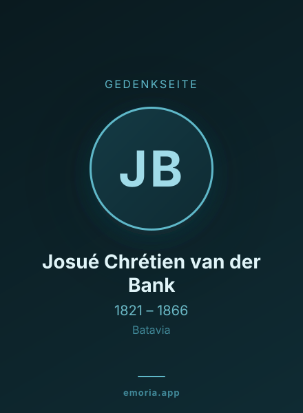 Gedenkportrait von Josué Chrétien van der Bank