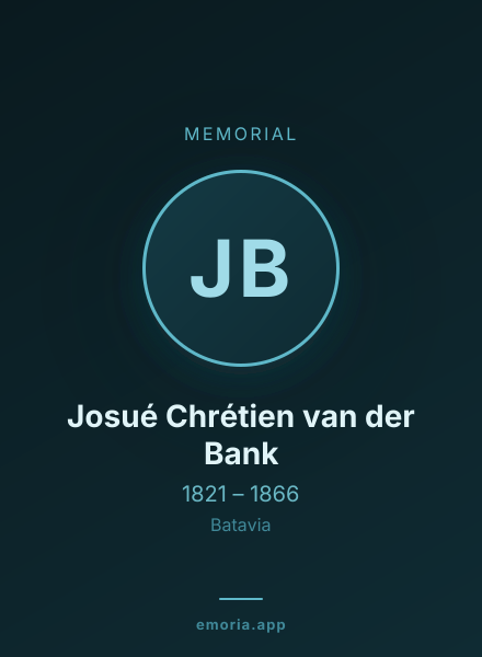 Memorial portrait of Josué Chrétien van der Bank
