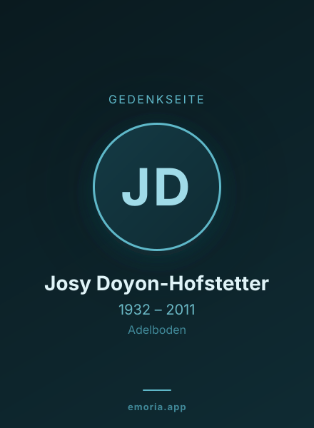 Gedenkportrait von Josy Doyon-Hofstetter