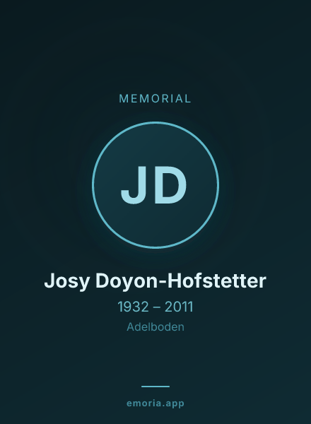 Memorial portrait of Josy Doyon-Hofstetter