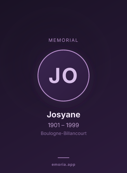 Memorial portrait of Josyane