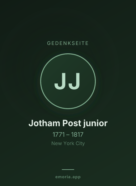 Gedenkportrait von Jotham Post junior