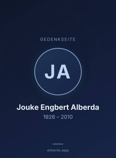 Gedenkportrait von Jouke Engbert Alberda