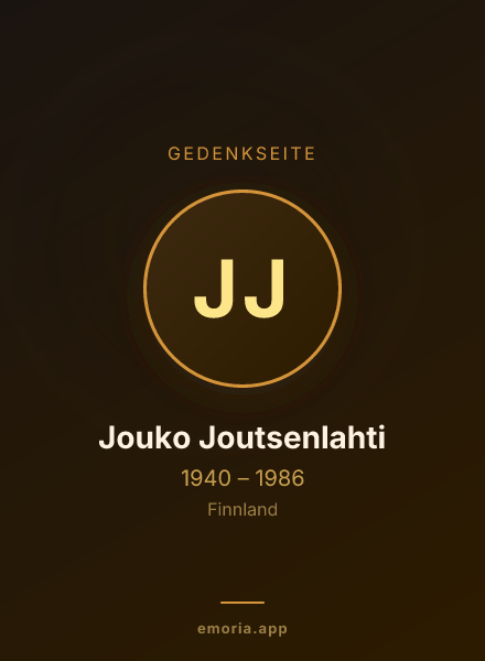 Gedenkportrait von Jouko Joutsenlahti