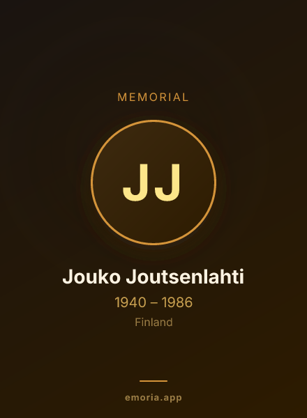 Memorial portrait of Jouko Joutsenlahti