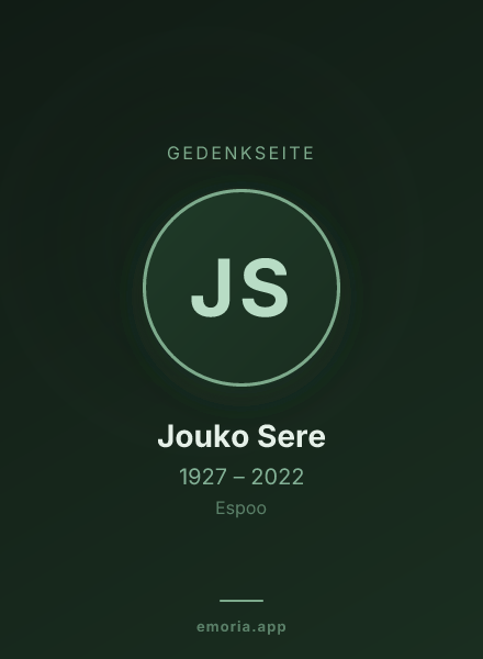 Gedenkportrait von Jouko Sere