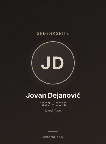 Gedenkportrait von Jovan Dejanović