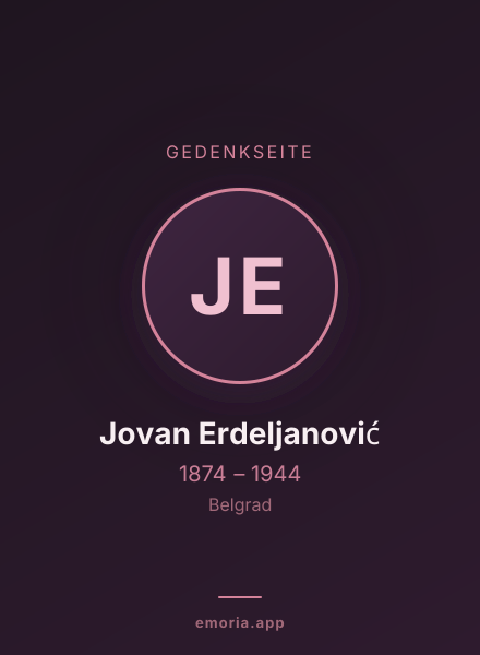 Gedenkportrait von Jovan Erdeljanović