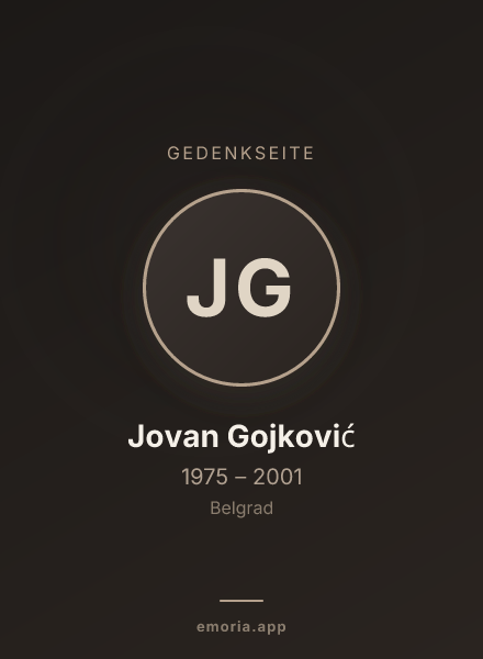Gedenkportrait von Jovan Gojković