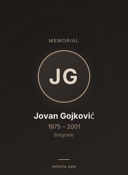 Memorial portrait of Jovan Gojković