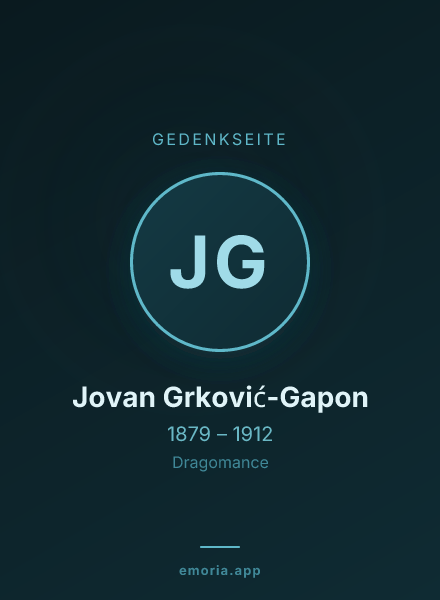 Gedenkportrait von Jovan Grković-Gapon