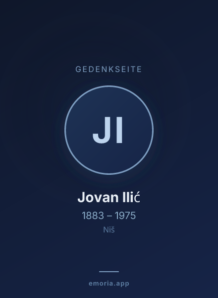 Gedenkportrait von Jovan Ilić