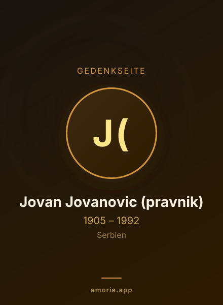 Gedenkportrait von Jovan Jovanovic (pravnik)