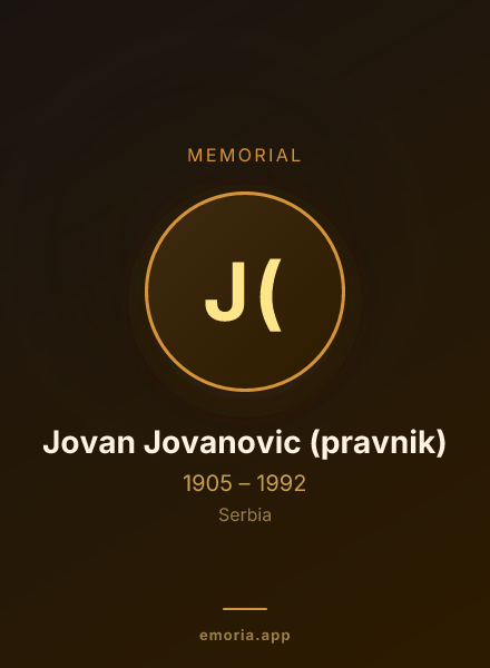 Memorial portrait of Jovan Jovanovic (pravnik)