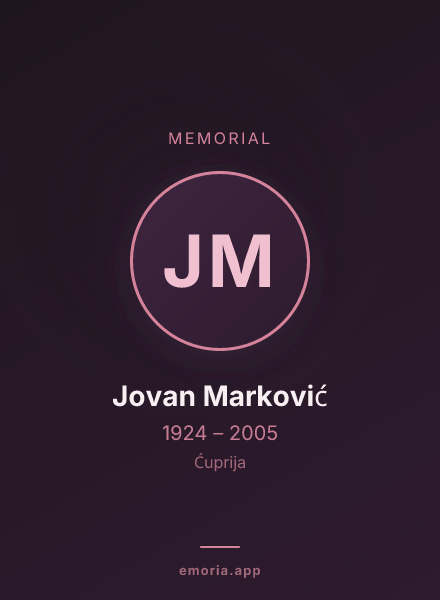 Memorial portrait of Jovan Marković