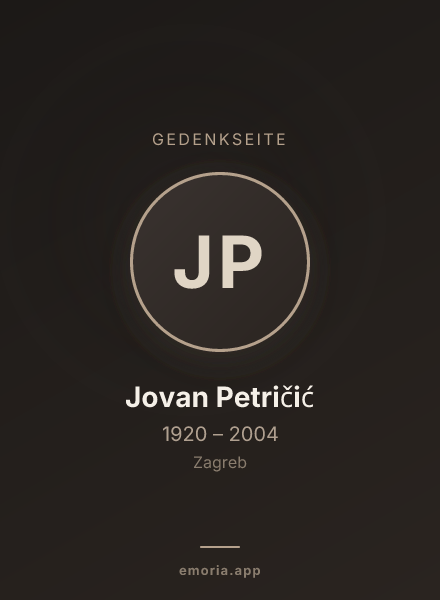 Gedenkportrait von Jovan Petričić