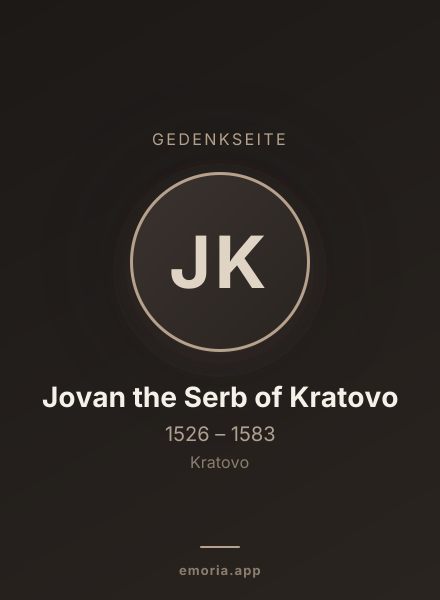 Gedenkportrait von Jovan the Serb of Kratovo
