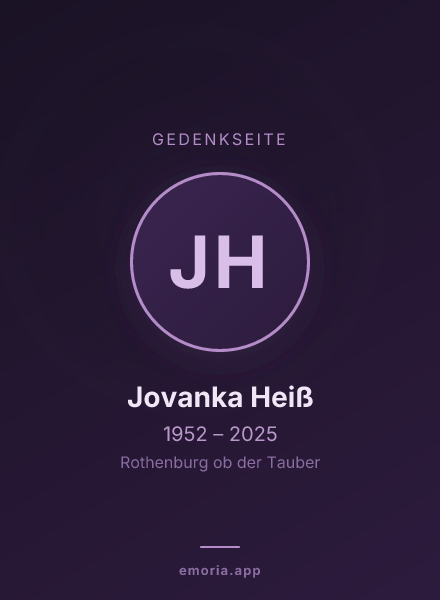 Gedenkportrait von Jovanka Heiß