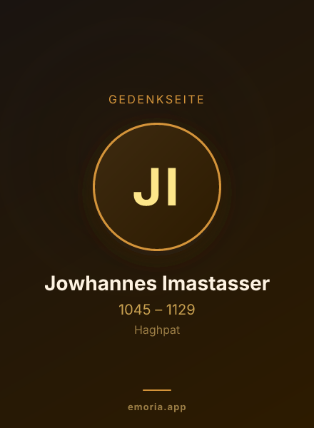Gedenkportrait von Jowhannes Imastasser