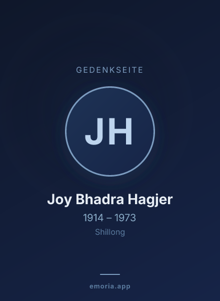Gedenkportrait von Joy Bhadra Hagjer
