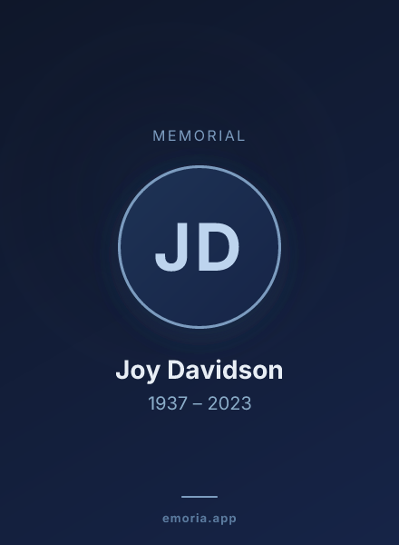 Memorial portrait of Joy Davidson