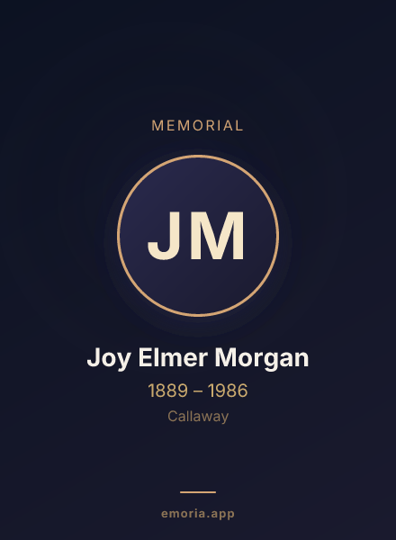 Memorial portrait of Joy Elmer Morgan