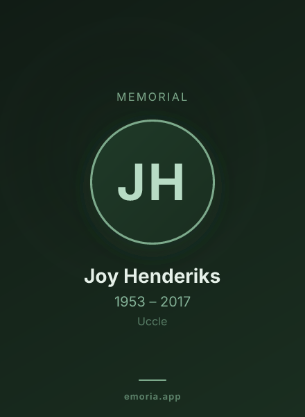 Memorial portrait of Joy Henderiks