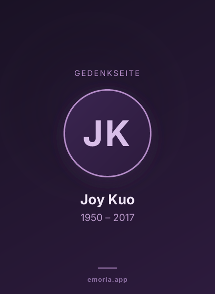 Gedenkportrait von Joy Kuo