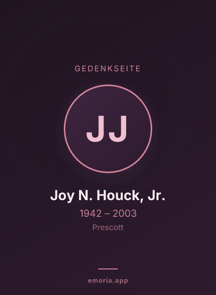 Gedenkportrait von Joy N. Houck, Jr.