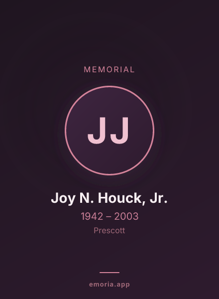 Memorial portrait of Joy N. Houck, Jr.