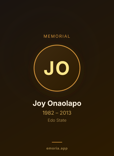 Memorial portrait of Joy Onaolapo