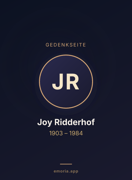 Gedenkportrait von Joy Ridderhof